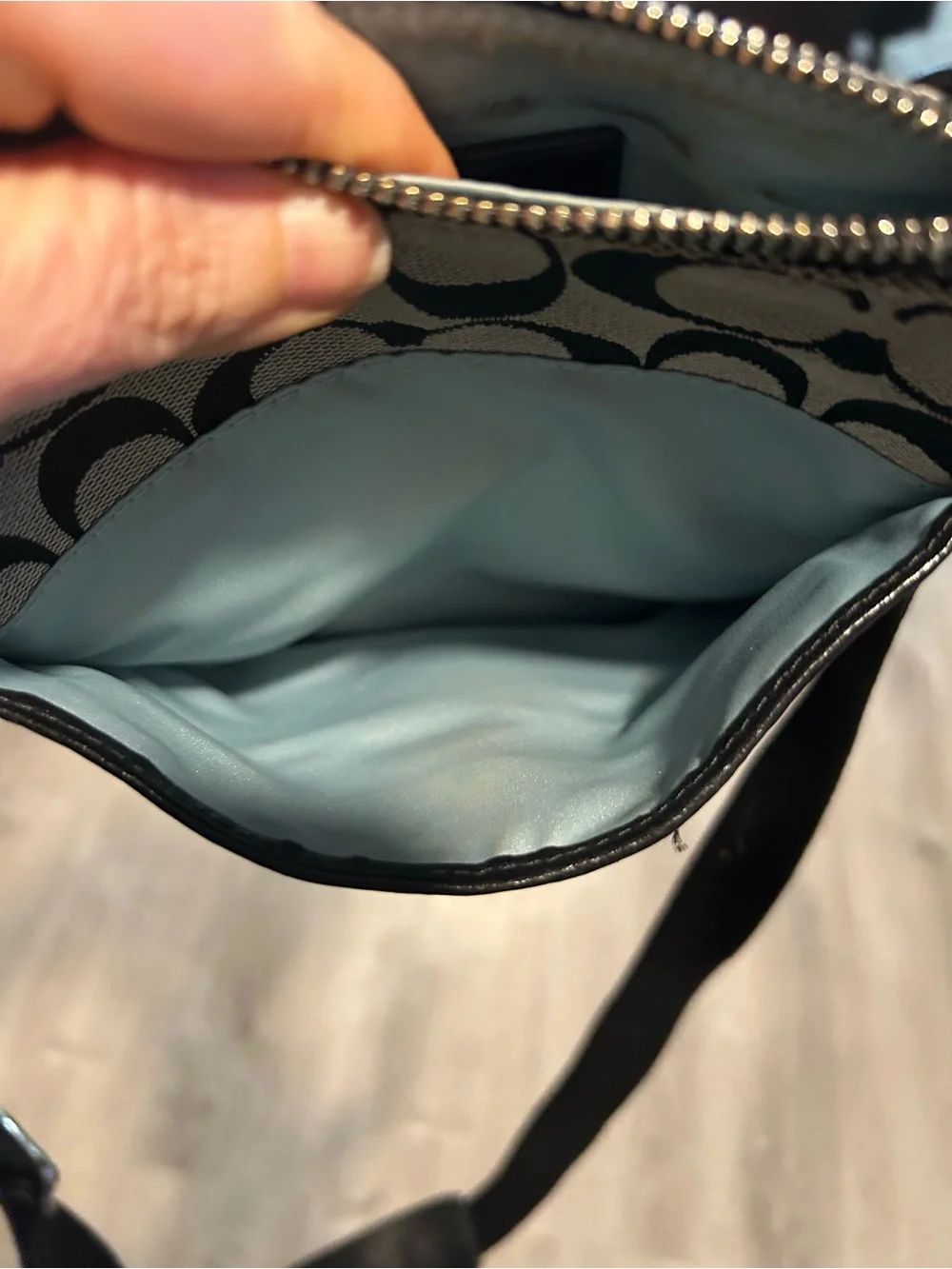 Coach Black and Cream Signature Canvas Crossbody
